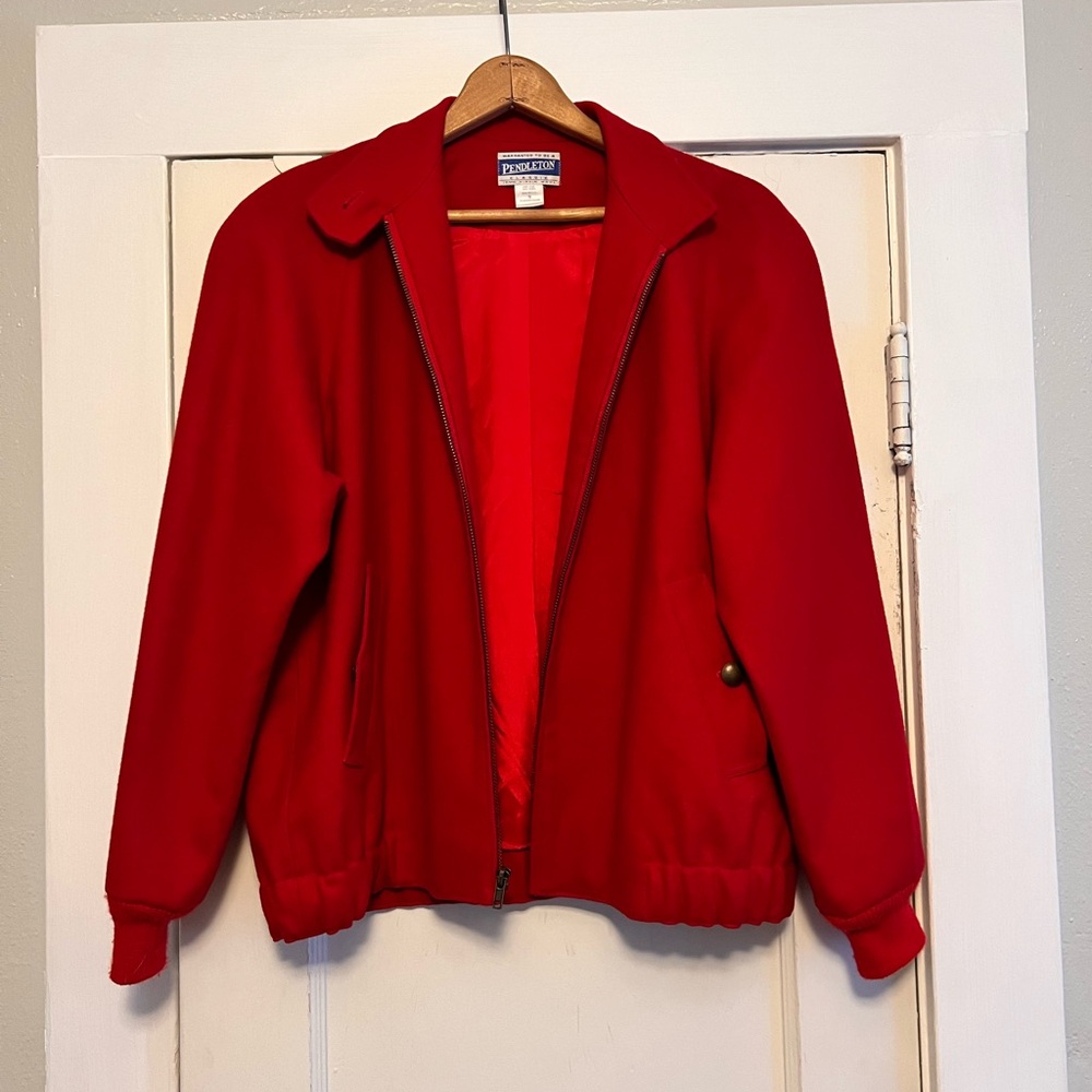 Vintage Pendleton Red Wool Bomber Jacket - Women’s Small